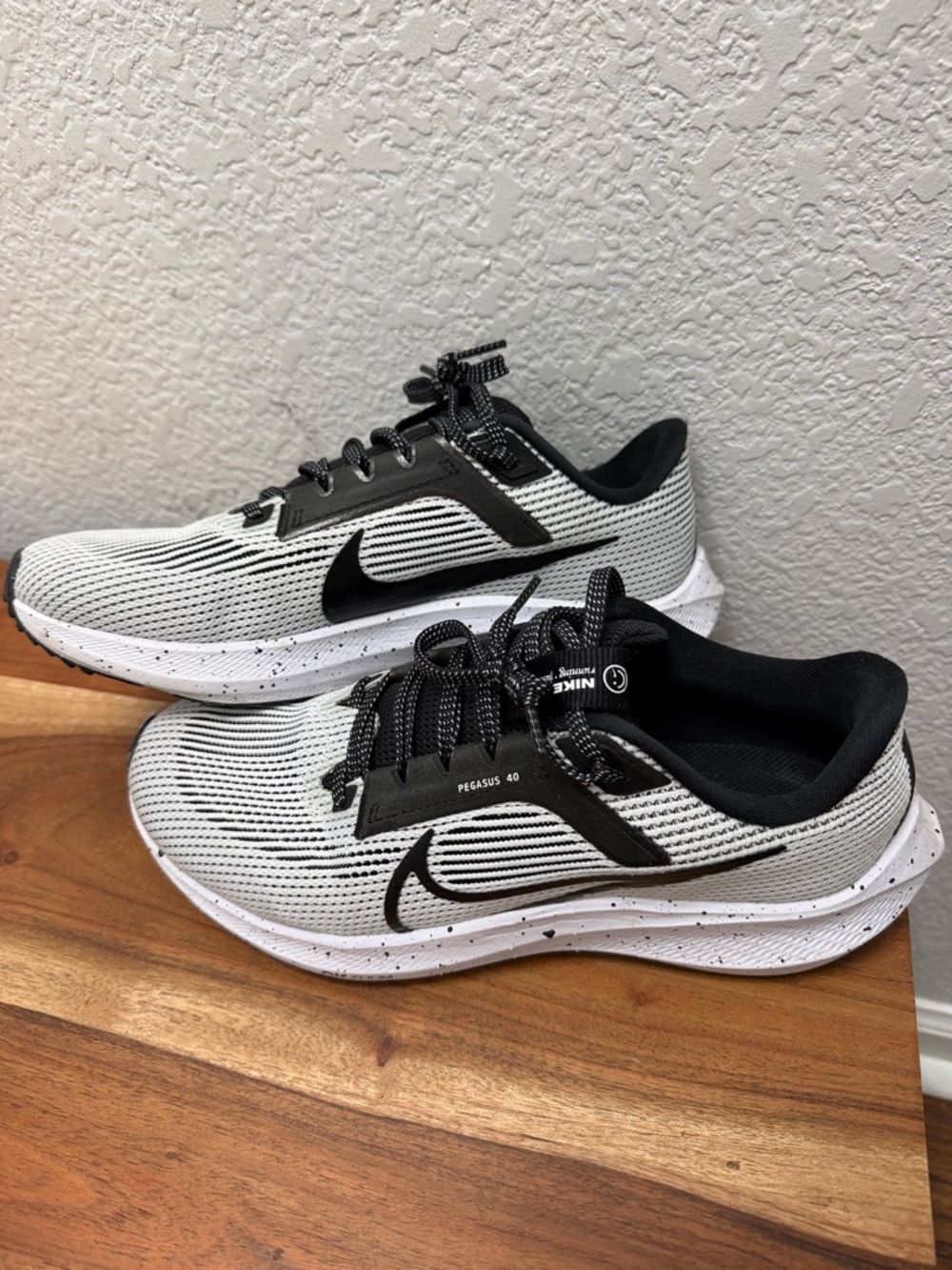Nike Pegasus 40 Running Shoes (WOMEN)  - White & Black size 8.5